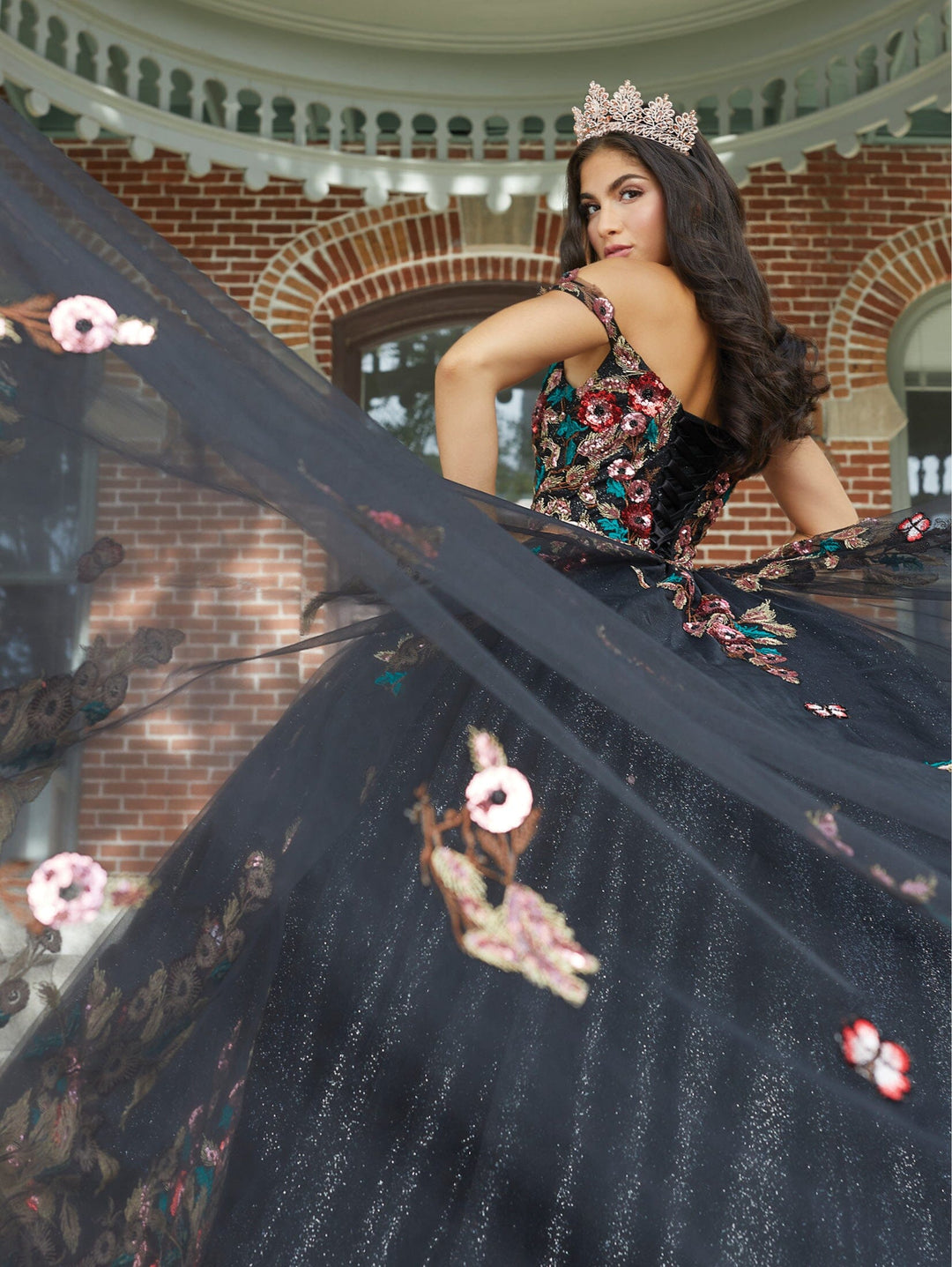 Floral Print Quinceanera Dress by House of Wu 26039