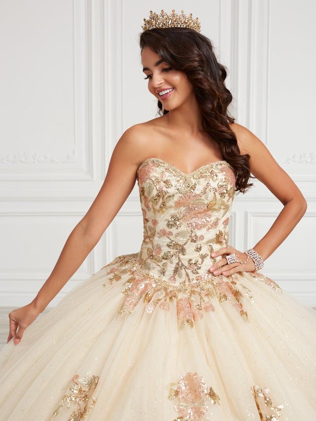 Floral Sequin Quinceanera Dress by House of Wu 26976