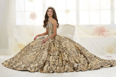 Floral Sequin Strapless Quinceanera Dress by House of Wu 26909-Quinceanera Dresses-ABC Fashion