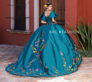 Floral Short Sleeve Quinceanera Dress by Ragazza MV43-143