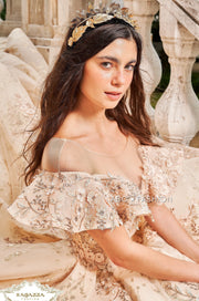 Flutter Sleeve Quinceanera Dress by Ragazza DV73-573