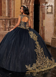 Fringe Sleeve Quinceanera Dress by Mary's Bridal MQ1085