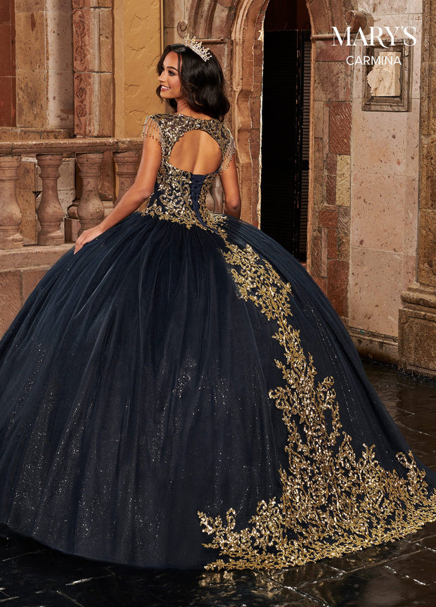 Fringe Sleeve Quinceanera Dress by Mary's Bridal MQ1085