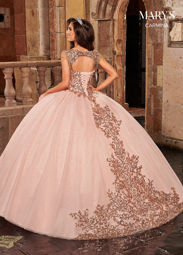 Fringe Sleeve Quinceanera Dress by Mary's Bridal MQ1085
