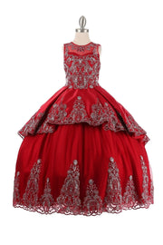 Girls 3 Piece Satin Gown by Cinderella Couture 8018