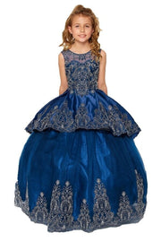 Girls 3 Piece Satin Gown by Cinderella Couture 8018