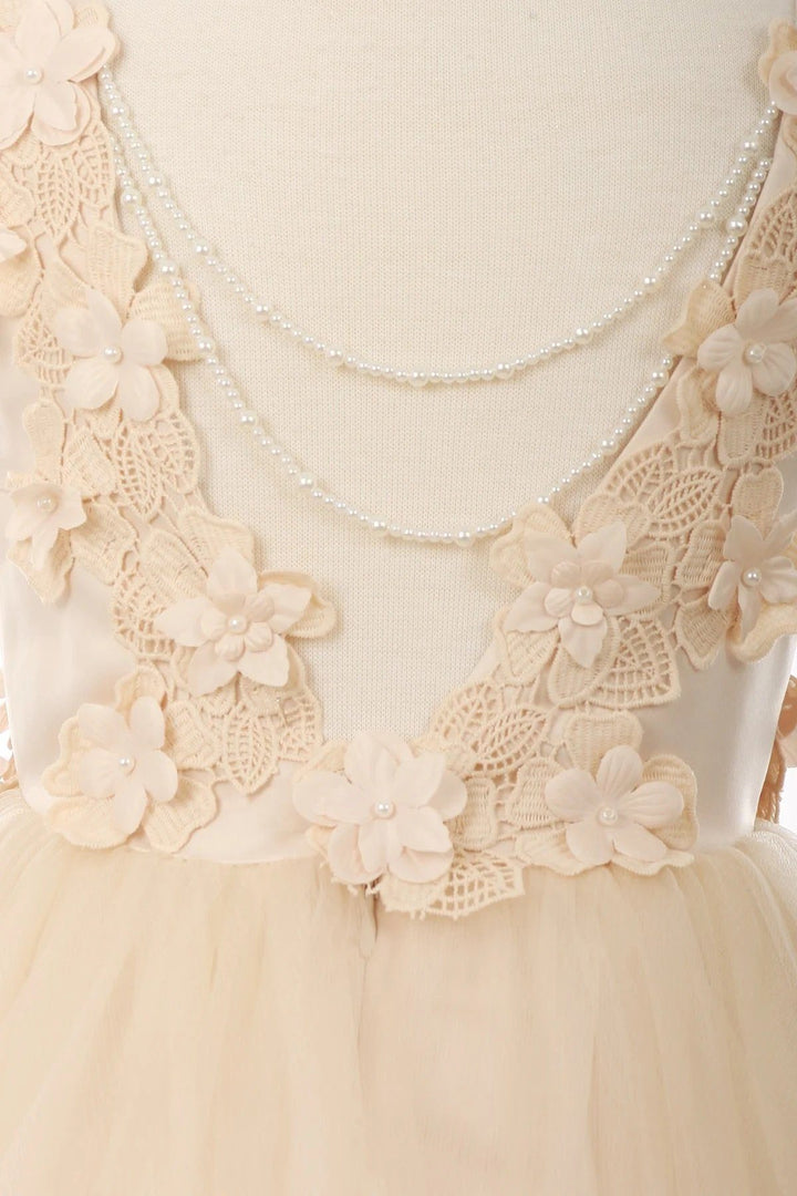 Girls 3D Applique High Low Dress by Cinderella Couture 5077