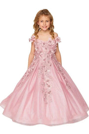 Girls 3D Floral Glitter Gown by Cinderella Couture 8020