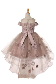 Girls 3D Floral High Low Dress by Cinderella Couture 9119