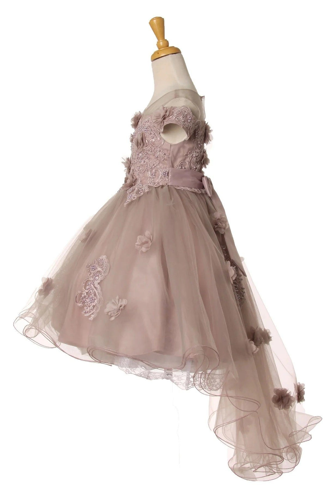 Girls 3D Floral High Low Dress by Cinderella Couture 9119