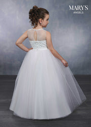 Girls 3D Floral Long Sleeveless Dress by Mary's Bridal MB9044