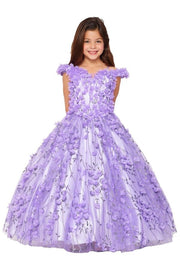 Girls 3D Floral Off Shoulder Gown by Cinderella Couture 8021