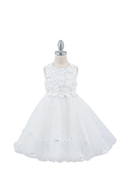 Girls 3D Floral Short Sleeveless Dress by Cinderella Couture 9219