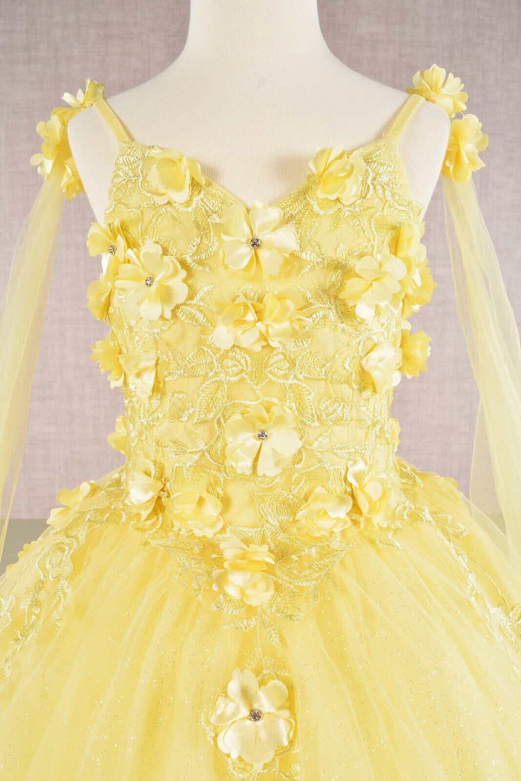 Girls 3D Floral Sleeveless Cape Gown by Elizabeth K GK111