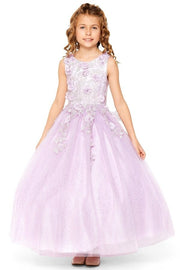 Girls 3D Floral Sleeveless Gown by Cinderella Couture 5107