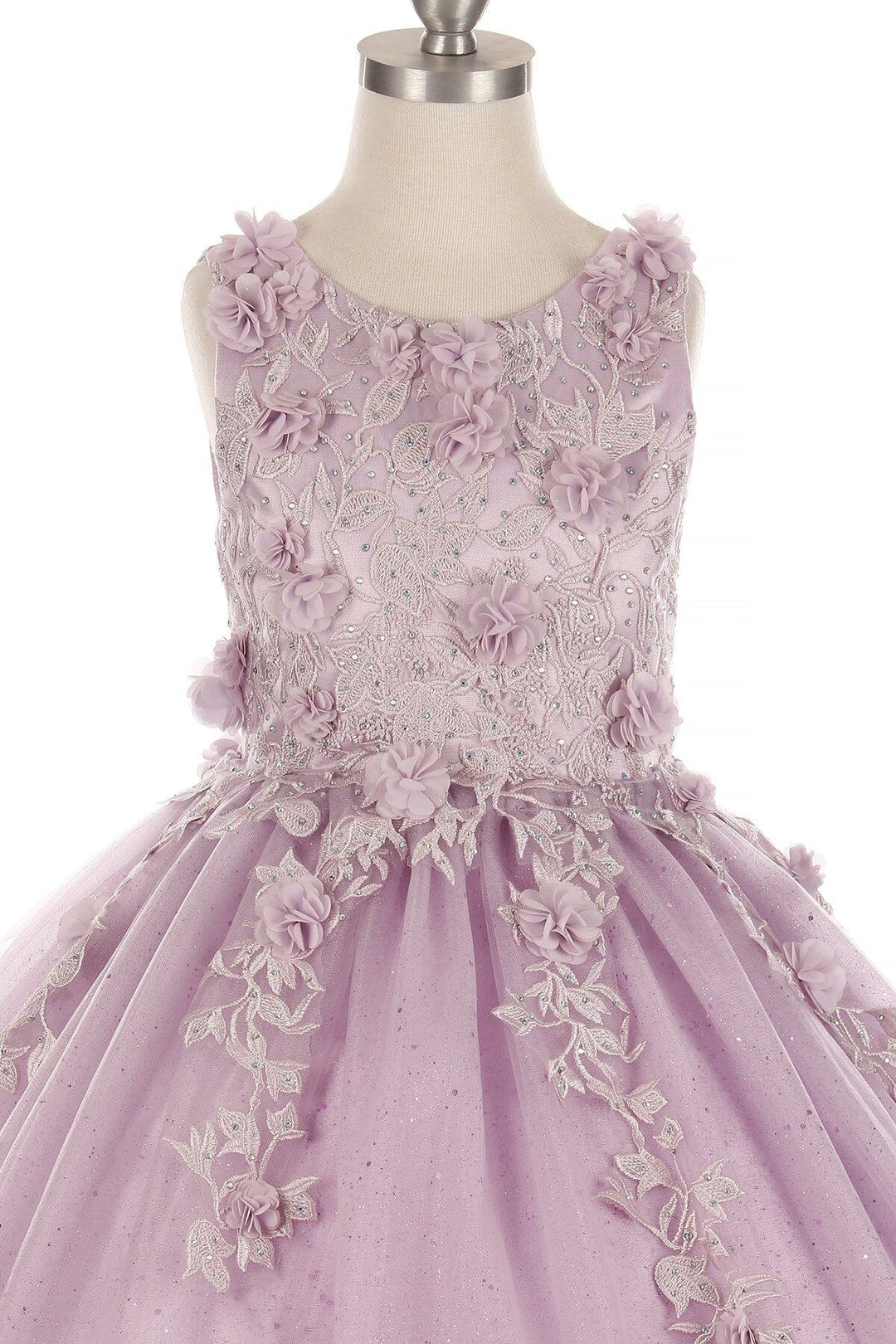 Girls 3D Floral Sleeveless Gown by Cinderella Couture 5107