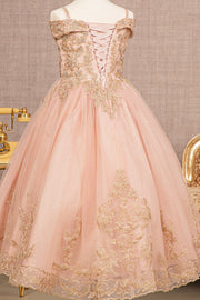 Girls Applique Cold Shoulder Dress by Elizabeth K GK100