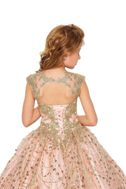 Girls Applique Glitter Gown by Cinderella Couture 8024