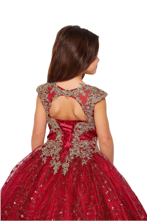 Girls Applique Glitter Gown by Cinderella Couture 8024