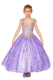 Girls Applique Glitter Gown by Cinderella Couture 8024
