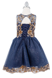 Girls Applique Short Sleeveless Dress by Cinderella Couture 5124