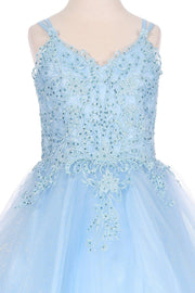 Girls Applique Short Sleeveless Dress by Cinderella Couture 5125