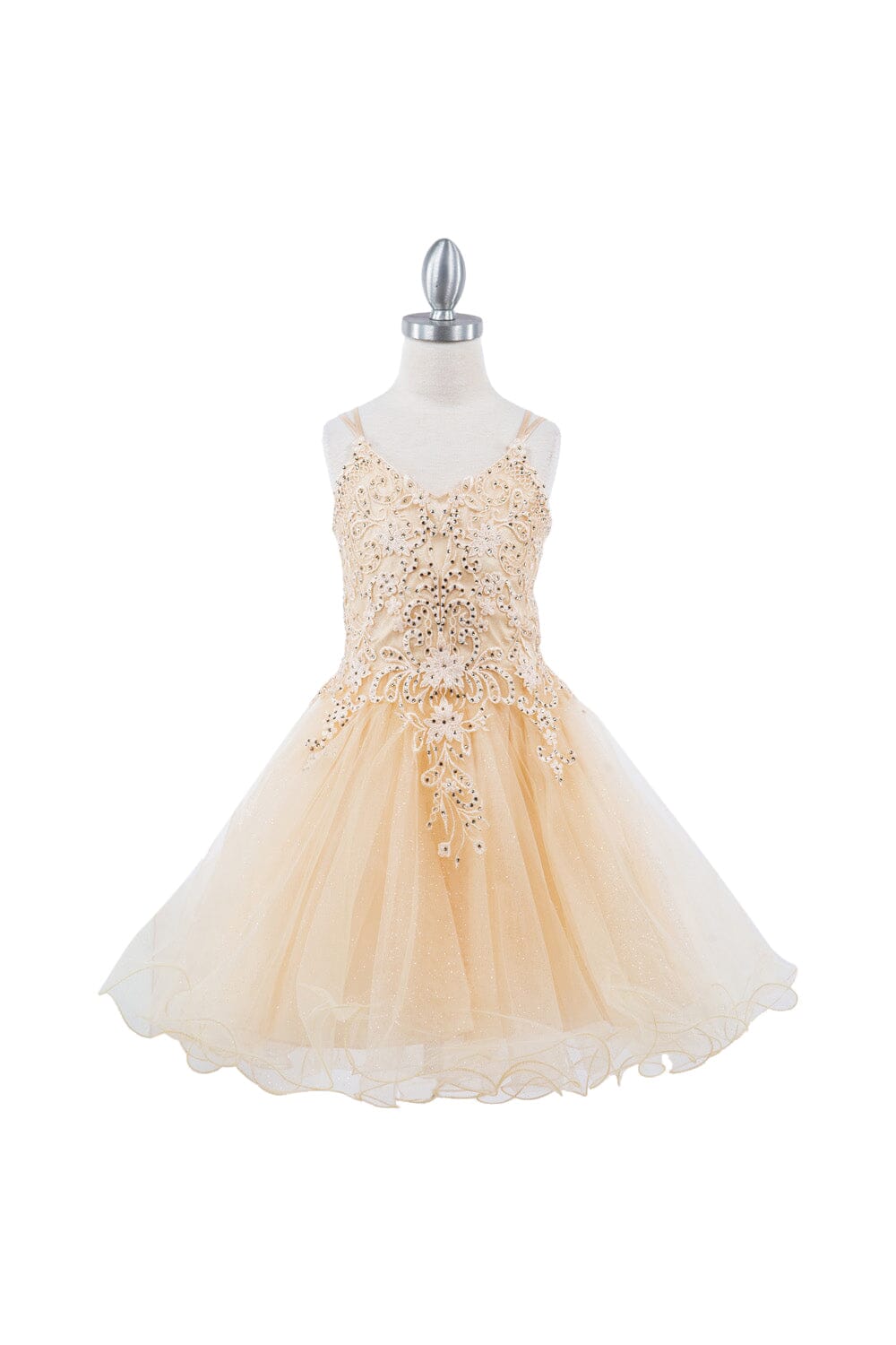 Girls Applique Short Sleeveless Dress by Cinderella Couture 5125