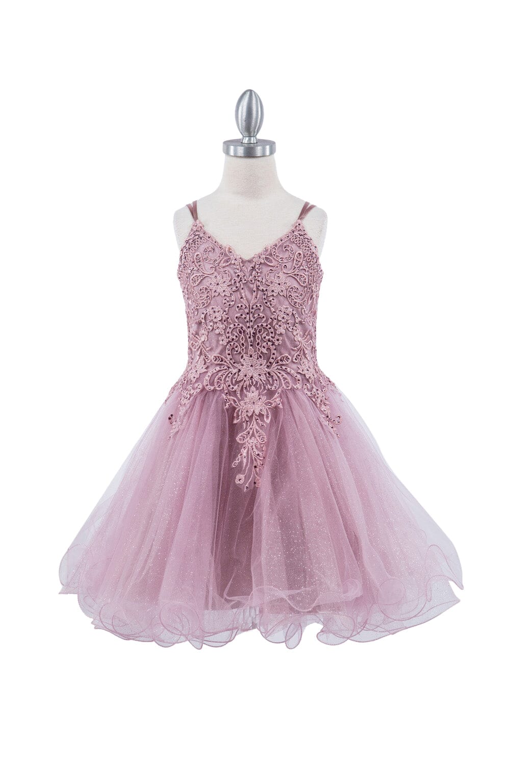 Girls Applique Short Sleeveless Dress by Cinderella Couture 5125