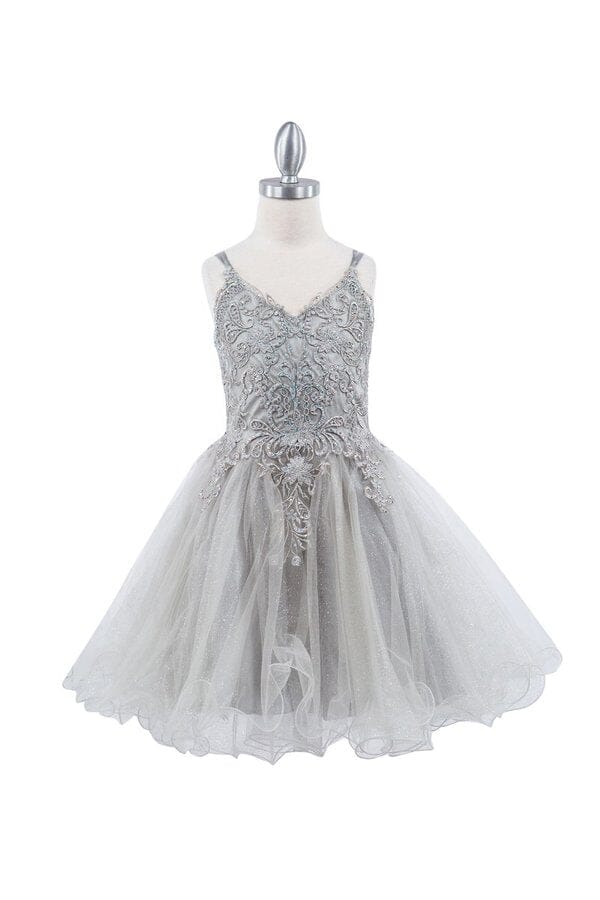 Girls Applique Short Sleeveless Dress by Cinderella Couture 5125