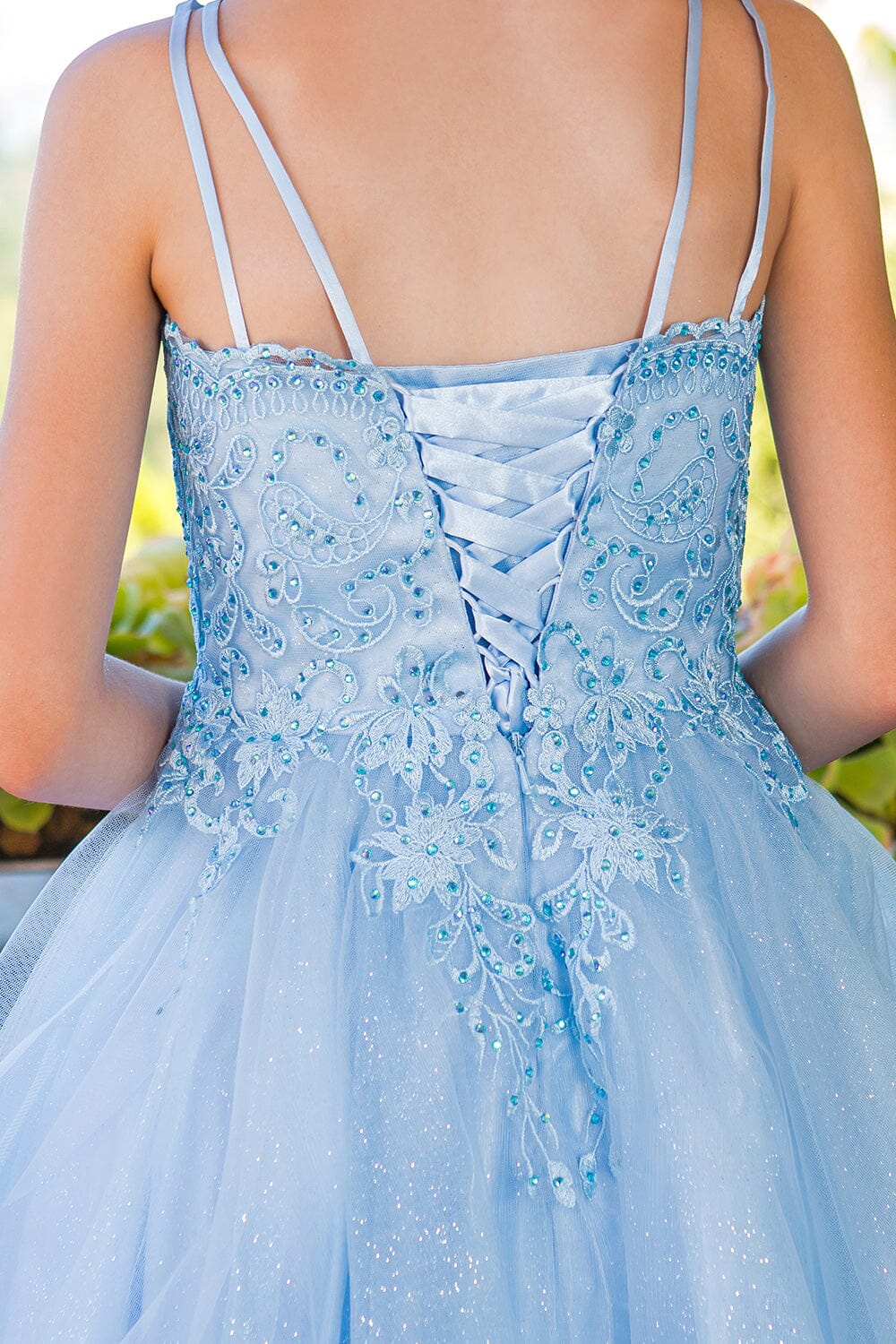 Girls Applique Short Sleeveless Dress by Cinderella Couture 5125
