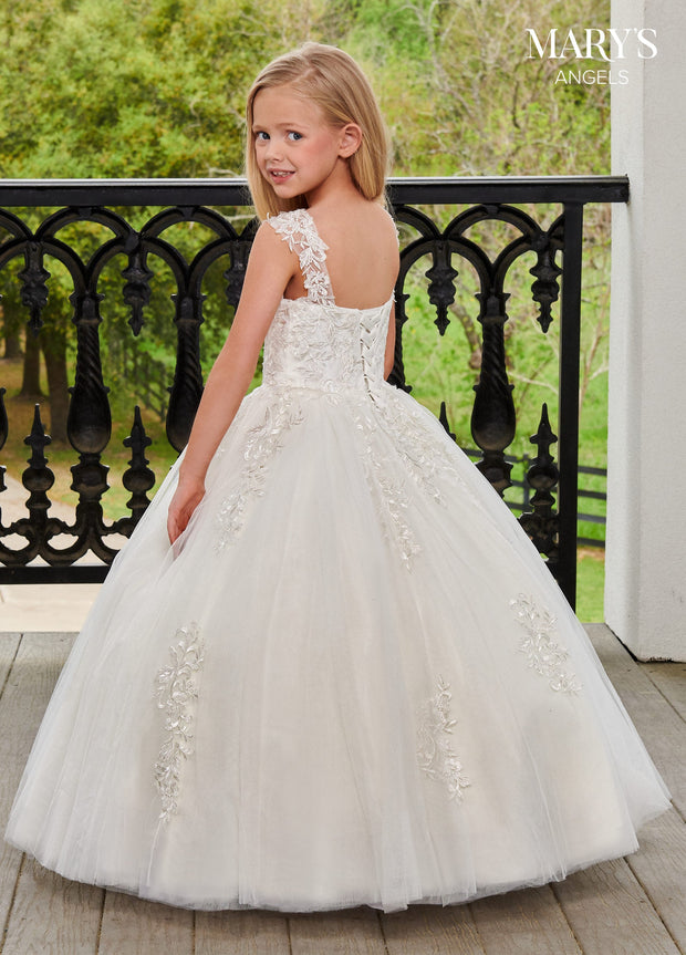 Girls Applique Sleeveless Gown by Mary's Bridal MB9100