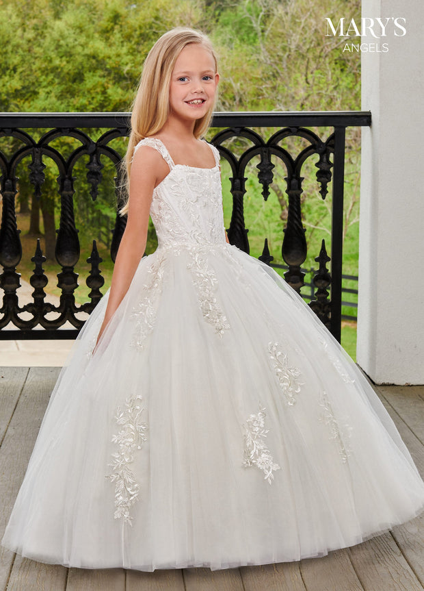 Girls Applique Sleeveless Gown by Mary's Bridal MB9100