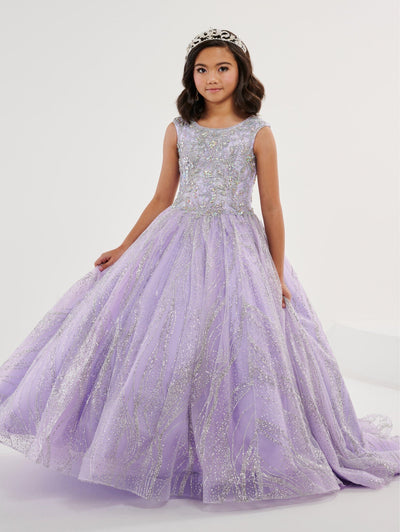 Girls Beaded Long Glitter Dress by Tiffany Princess 13575