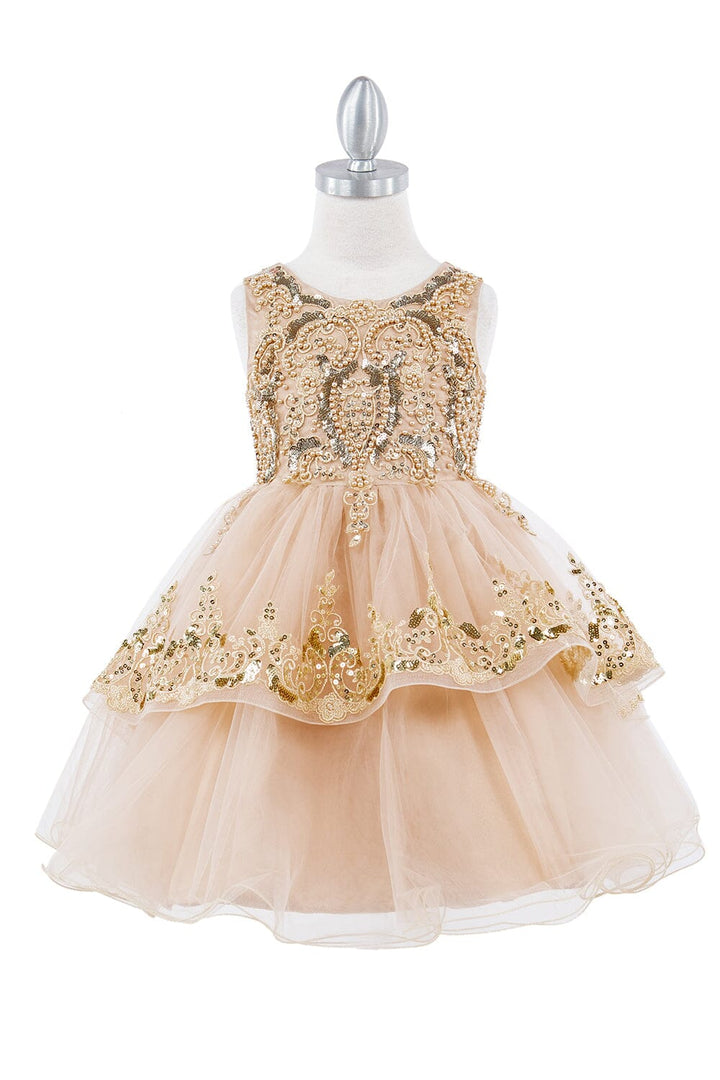 Girls Beaded Short Sleeveless Dress by Cinderella Couture 9132