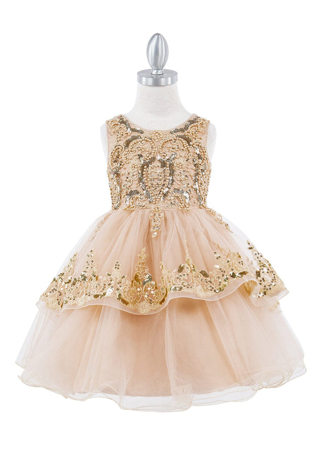 Girls Beaded Short Sleeveless Dress by Cinderella Couture 9132