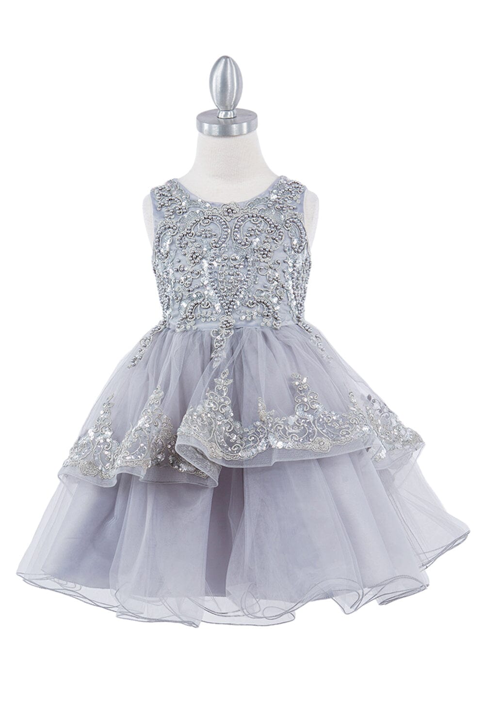 Girls Beaded Short Sleeveless Dress by Cinderella Couture 9132