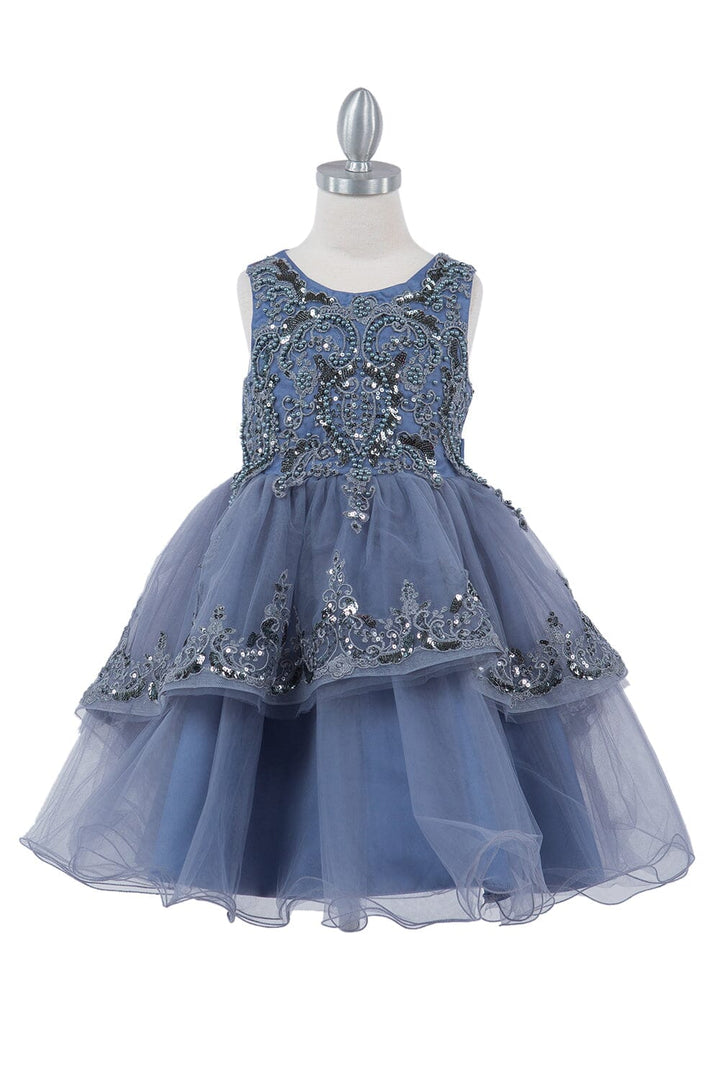 Girls Beaded Short Sleeveless Dress by Cinderella Couture 9132