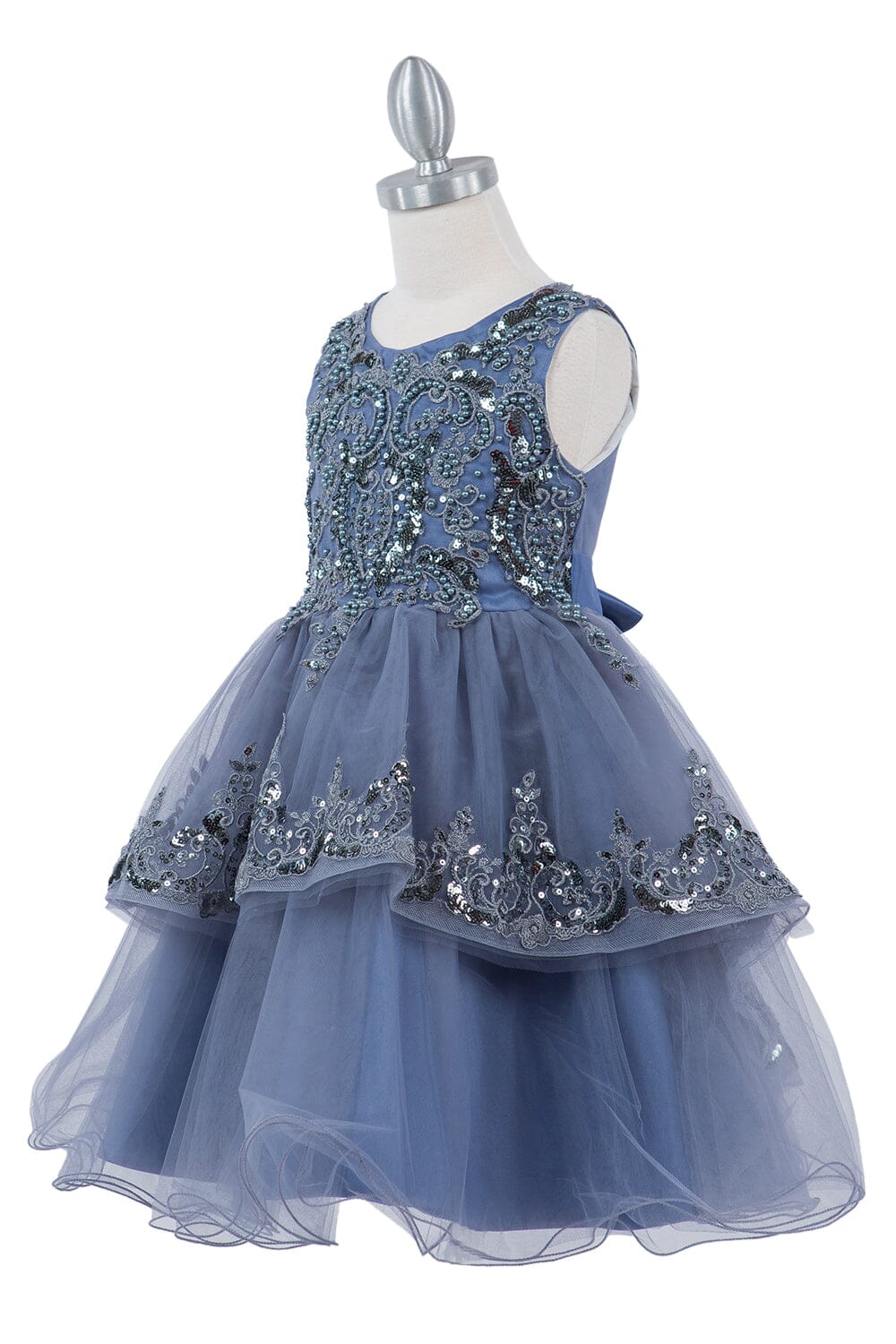 Girls Beaded Short Sleeveless Dress by Cinderella Couture 9132