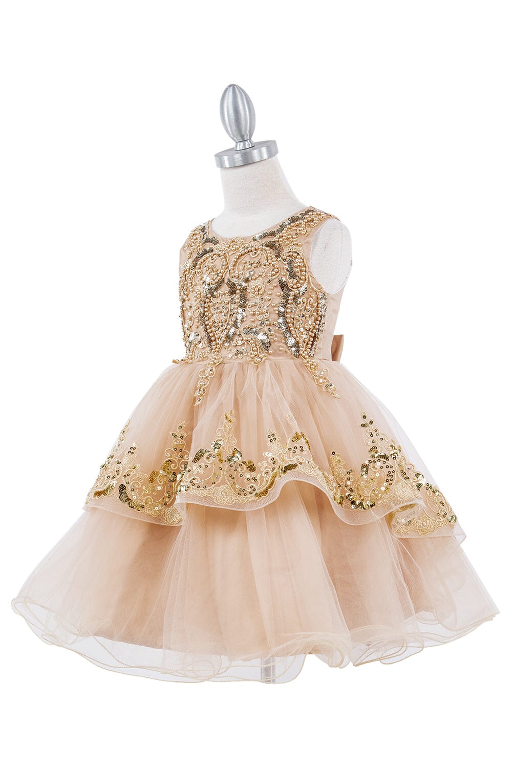 Girls Beaded Short Sleeveless Dress by Cinderella Couture 9132