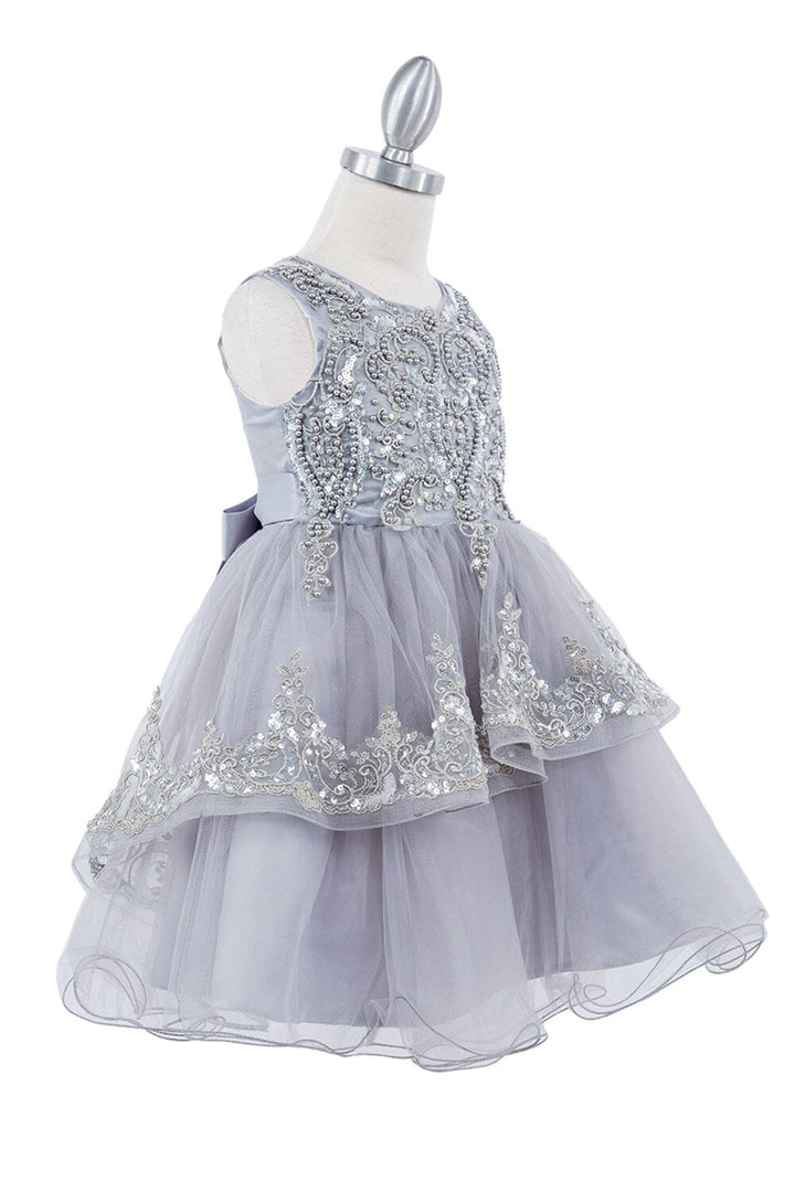 Girls Beaded Short Sleeveless Dress by Cinderella Couture 9132