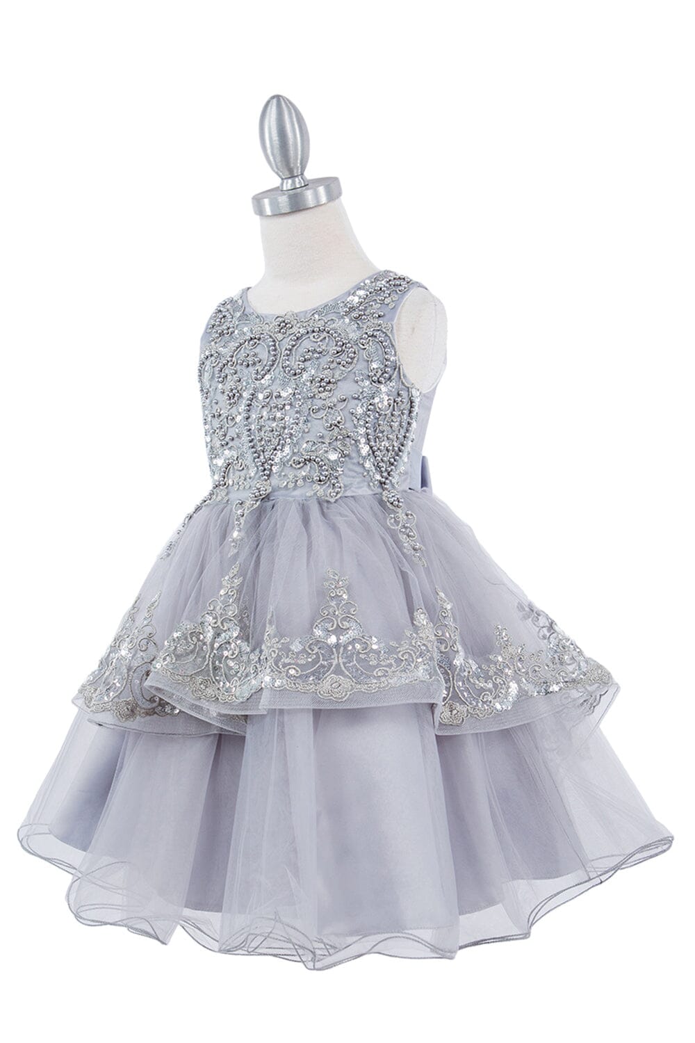 Girls Beaded Short Sleeveless Dress by Cinderella Couture 9132