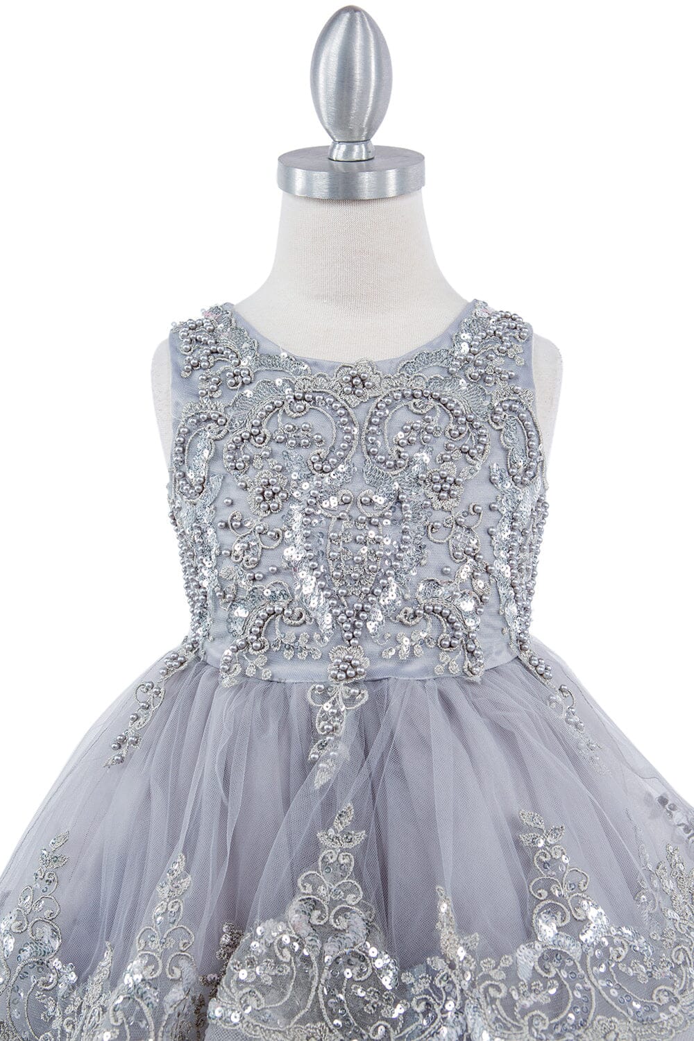 Girls Beaded Short Sleeveless Dress by Cinderella Couture 9132