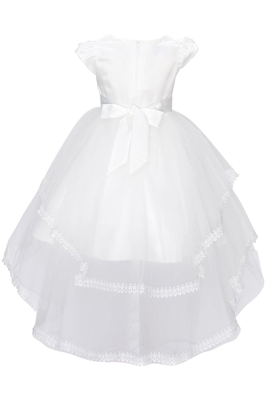 Girls Cap Sleeve High Low Dress by Cinderella Couture 9123