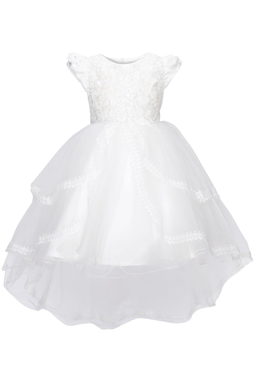 Girls Cap Sleeve High Low Dress by Cinderella Couture 9123