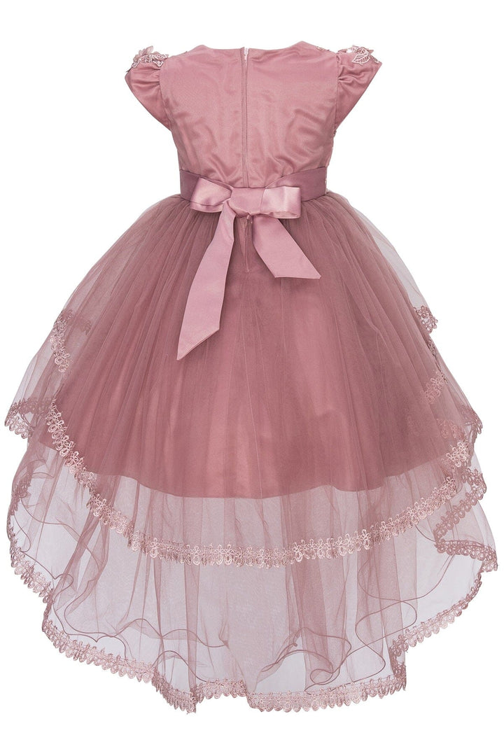 Girls Cap Sleeve High Low Dress by Cinderella Couture 9123