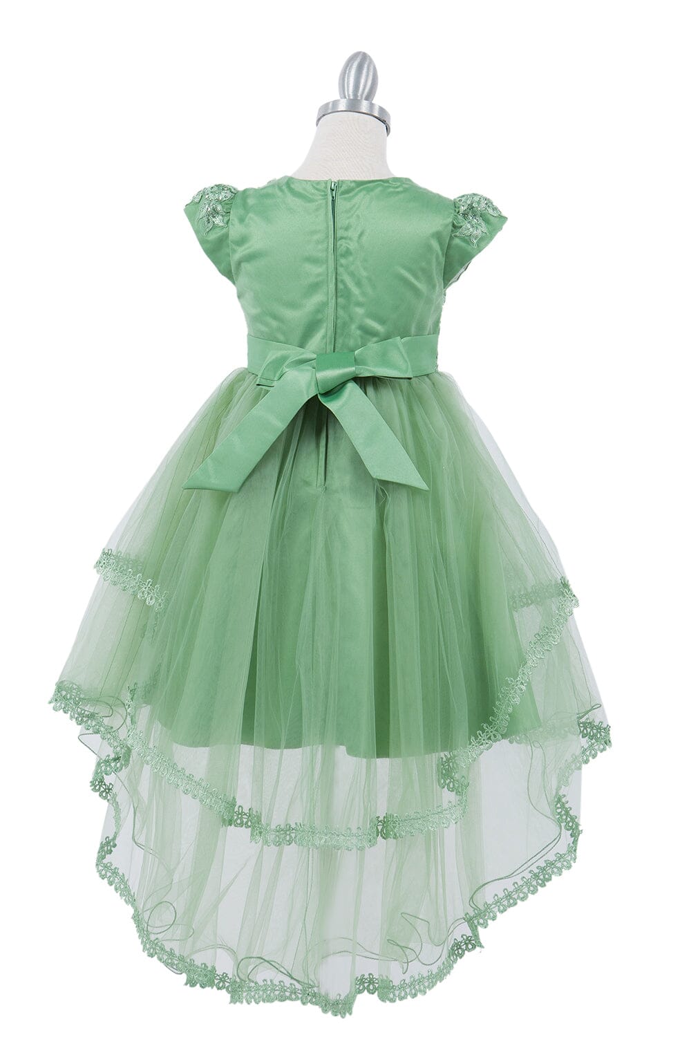 Girls Cap Sleeve High Low Dress by Cinderella Couture 9123