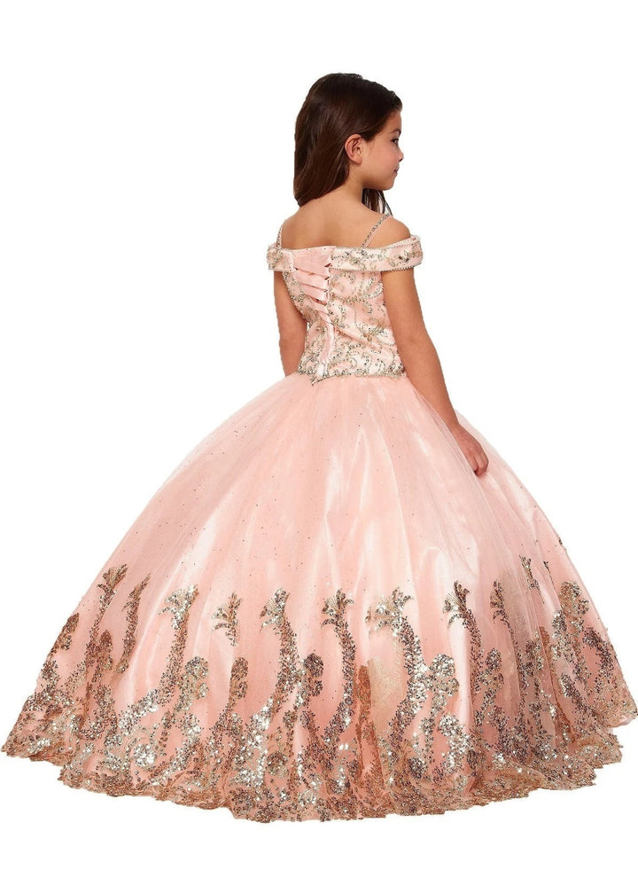 Girls Cold Shoulder Ball Gown by Cinderella Couture 8017