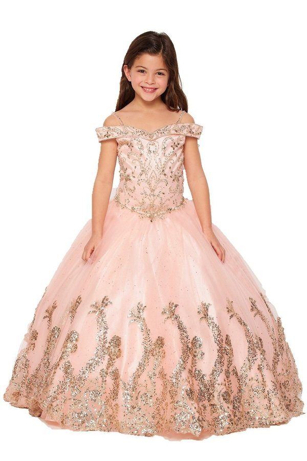 Girls Cold Shoulder Ball Gown by Cinderella Couture 8017 - Outlet