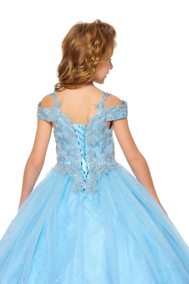 Girls Cold Shoulder Ball Gown by Cinderella Couture 8028