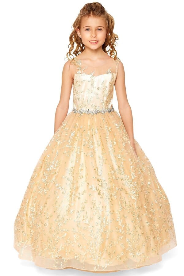Girls Floral Embroidered Gown by Cinderella Couture 5109